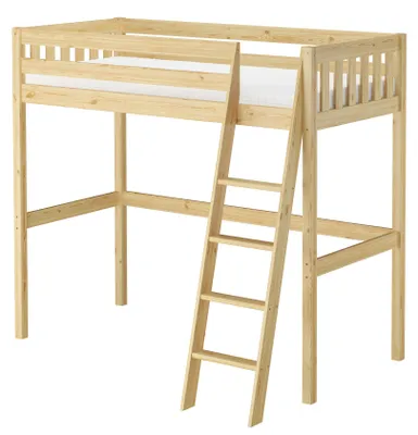 Produktbild von Hochbett Kieferholzbett Stockbett 90x200 aus Kiefer mit wählbarem Zubehör V-60.23-09Rollrost und Matratze inkl.