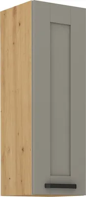 Obrázok produktu pre Vysoká horná skrinka LAILI - šírka 30 cm, svetlo šedá / dub artisan