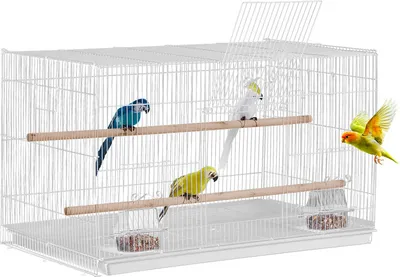 Produktbild von Vogelkäfig Wellensittich Käfig Vogelhaus Vogelbauer 760x460x455mm weiß
