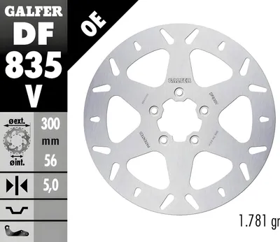 Immagine prodotto di Set dischi freno Galfer 2x DF835V ROUND rigidi anteriori 300x5mm per Harley Davidson FLTRX Road Glide 1868 ccm anno 2023 - 2024