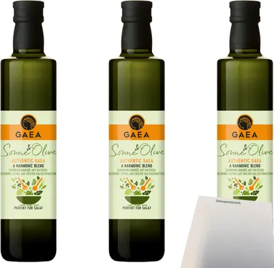 Produktbild von Gaea Sonne- und Olivenöl Blend 3er Pack (3x500ml Flasche) + usy Block