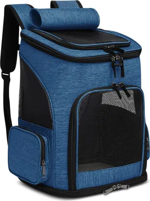 Produktbild von Famanu Haustier-Rucksack Faltbar Transparent Mesh Atmungsaktiv - Tragetasche für Katzen und kleine Hunde - Ideal für Reisen