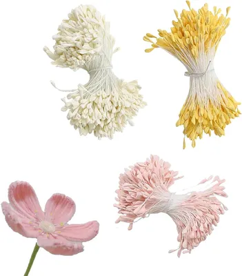 Produktbild von Pfeifenreiniger 1050 Stück, 3 mm x 6 cm, gelb, weiß, rosa, zum Basteln