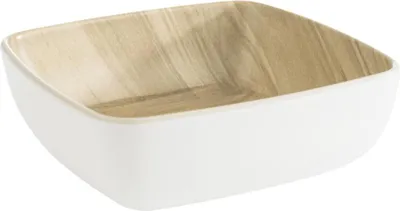 Produktbild von APS 84936 Schale FRIDA, Melamin, 12,5 x 12,5 cm, Höhe 4,5 cm, weiß/Holzoptik