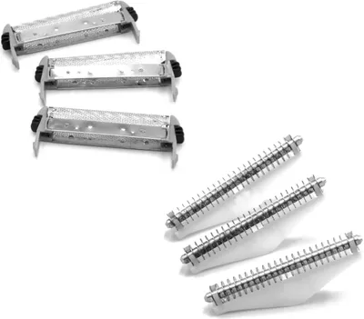 Produktbild von vhbw 3x Klingenblock, 3x Scherfolie mit Rahmen kompatibel mit Remington RS8966, RS8986, RS8943 Rasierer - Kombipack Schwarz Silber
