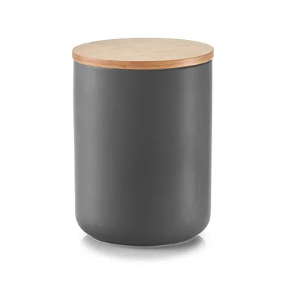 Immagine prodotto di Barattolo con coperchio in bambù, 1150 ml, Vetroceramica, antracite