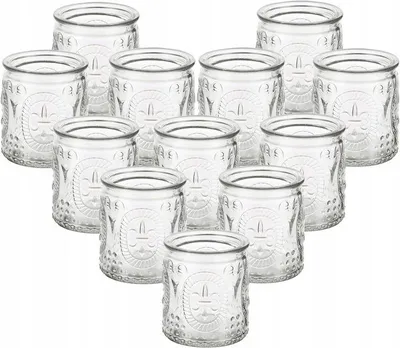 Zdjęcie produktu dla Świeczniki Szklane Tealight 12 szt. 7x6 cm Dekoracja Stołu Ślub