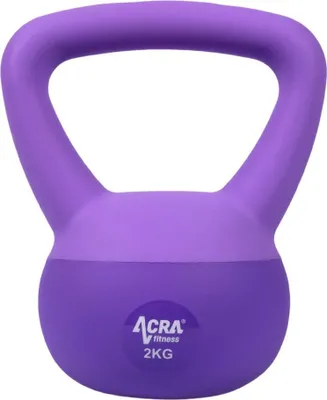 Immagine prodotto di Kettlebell ACRA in PVC morbido da 2 kg, viola
