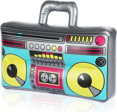Produktbild von FunX Aufblasbarer Ghettoblaster - Retro Boom Box als Accessoire für Karneval, Partys und Kostüme - 80er 90er Jahre, Assi, Hip Hop Outfit - 38 x 28 cm