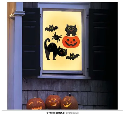 Produktbild von Halloween Katze Kürbis Fledermaus Gel Dekoration