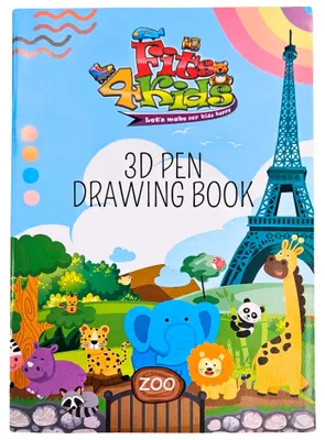 Image de Fits4Kids livre de modèles XXL pour stylo 3D, 40 pochoirs avec feuille