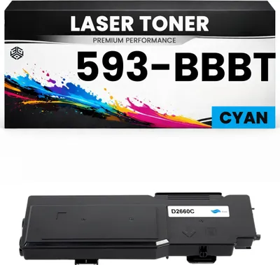 Produktbild von Toner 593-BBBT Cyan für Dell kompatibel 593BBBT Premium Alternative für Dell Color Laser Printer C2660dn, C2665dnf