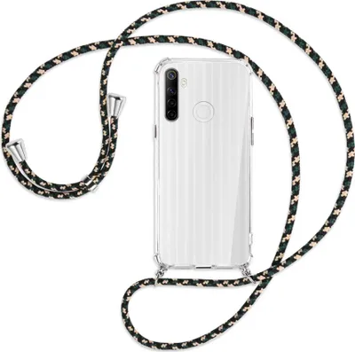 Produktbild von Handykette Backcover-Schutzhülle mit Band (Metall silberfarben) für Realme C3 - camouflage