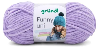 Produktbild von Gründl Chenillegarn Funny uni,100g/120m,Babywolle,100% Polyester,Häkel-und Strickgarn 22 flieder