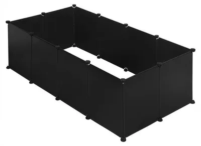 Image de Cage d'intérieur pour chiens, chats et lapins, 140 x 72 x 46 cm, noire, plastique et métal