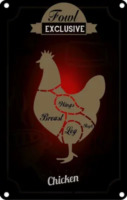Produktbild von vianmo Blechschild 30x20 cm Fleisch Fowl exklusive chicken Tier Haustier