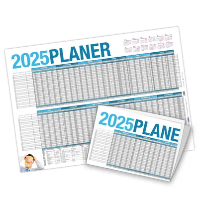 Produktbild von Urlaubsplaner Projektplaner 2025 Wandkalender DIN A2 gefalzt 250 g/qm