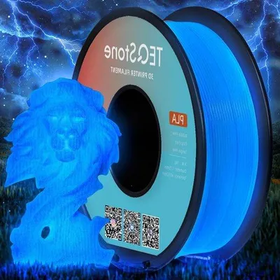Obrázok produktu pre 175 mm svietiace PLA vlákno, 1 kg, svetlo modré, pre 3D tlačiarne
