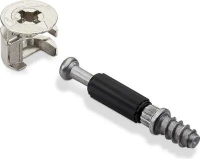 Produktbild von 50 Stück HETTICH Korpusverbinder Exzenter RASTEX 15 (Ø 15 mm) und Einschraubdübel Twister DU 232 T (6 x 11 mm) Möbelverbinder von SOTECH
