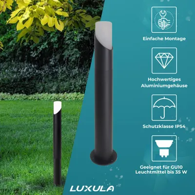 Produktbild von LUXULA LED Wegeleuchte 10 W schwarz IP54