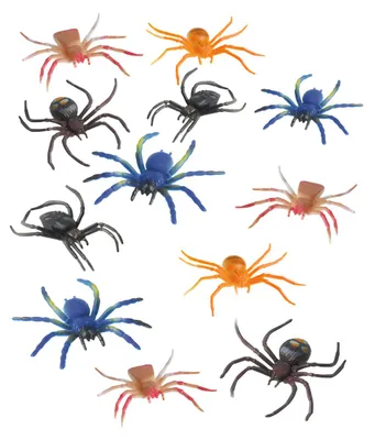 Produktbild von Eklige bunte Mini Spinnen 12St.