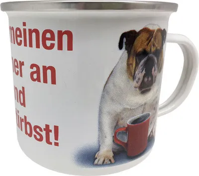 Produktbild von Emaille Becher 0,5 L - Fass meinen Becher an und du stirbst, EB 14