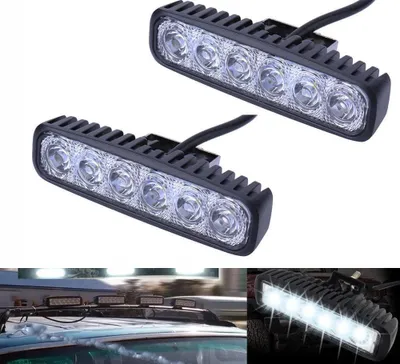 Produktbild von Greenmigo 2 Stück 18W LED Offroad Arbeitslicht Flutlicht Spotlight Reflektor Scheinwerfer Arbeitsscheinwerfer,1600LM,IP67,12V 24V Flutlicht Weiß Per Set