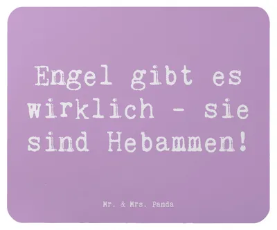 Produktbild von Mr. & Mrs. Panda Mauspad Spruch Hebamme Engel - Lavendeltraum - Geschenk, Aufmerksamkeit, laptop, Mousepad, Fürsorge, Mouse Pad, handgefertigt, Beruf, Dankbarkeit, pc