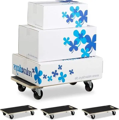 Obrázok produktu pre Vozík na ťažké nábytok s nosnosťou 400 kg – protisklzový povrch – rozmery 115 x 58 x 30 cm – čierny