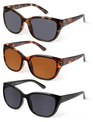 Produktbild von 3er-Pack Lesesonnenbrillen Damen/Herren, UV400-Schutz, Mixcolor, 4.0 Dioptrien