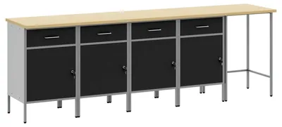 Produktbild von Arbeitsschrankset mit Schubladen 5 pcs Schwarz und Grau