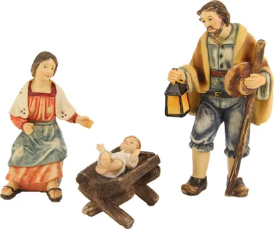 Produktbild von Krippenfiguren Heilige Familie 3-teilig Polyresin für 8 cm Figuren