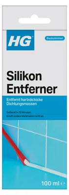 Produktbild von HG Silikonentferner 100 ml mit Bürste und Spachtel für gezieltes Entfernen von Silikonfugen