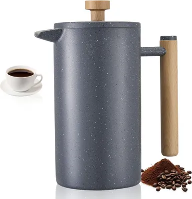 Französische Presse Kaffeemaschine 1L, Edelstahl Kaffeepresse mit Filter, Doppelwandige Isolierter Kaffeebereiter für Küche und Camping Reisen, Schwarz Teebereiter - Restaurant Kaffeezubereiter