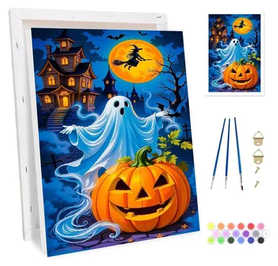 Immagine prodotto di Kit per dipingere per numeri, con cornice, per adulti, tela da 20x30 cm, colori acrilici, pennelli, cavalletto in legno