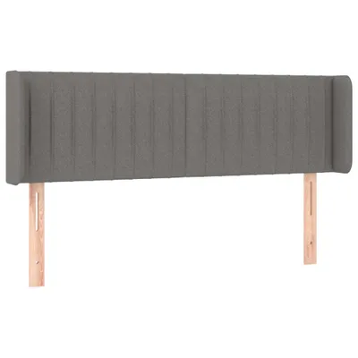 Image de Tête de lit avec oreilles gris foncé 147x16x78/88 cm Tissu