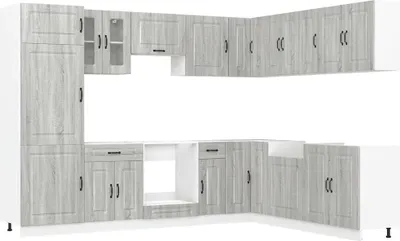 Produktbild von 14-tlg. Küchenschrank-Set Kalmar Grau Sonoma Holzwerkstoff