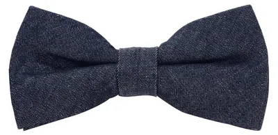 Produktbild von DonDon Herren Fliege 12 x 6 cm Baumwolle gebunden und längenverstellbar Jeans dunkelblau