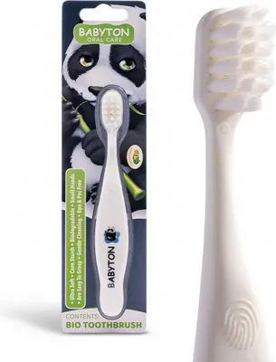 Produktbild von Babyton Bio-Zahnbürste aus Mais, weich & umweltfreundlich, ergonomischer Griff