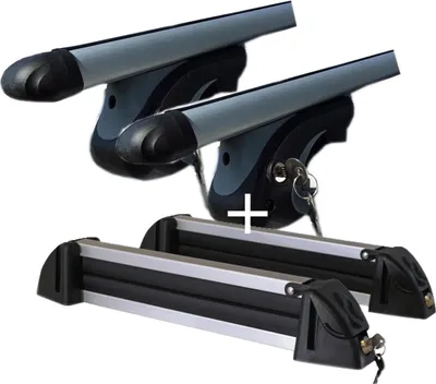 Produktbild von Skiträger Alu 4 Paar Ski + Relingträger VDP L135 kompatibel mit koda Karoq ab 2018