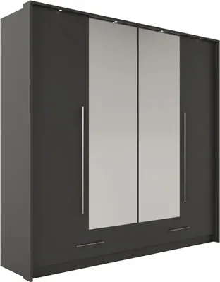 Produktbild von Schwebetürenschrank  Roma 210, 2 Türen Kleiderschrank mit 2 Spiegel, Moderne Garderobe, Schrank in Größe: 209 x 221 x 67 cm