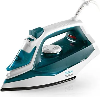 Produktbild von CLEAN Edition Dampfbügeleisen mit Keramiksohle + Temperatureinstellung + Selbstreinigungsfunktion - weiß/blau