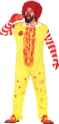Produktbild von Clown Zombie Gruselige Halloween Party Jumpsuit Kostüm Horror Outfit Lustig Verkleidung Bunter Charakter, Größe: 54 - 56 (XL) Farbe: Gelb