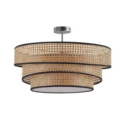 Produktbild von Lucande Deckenleuchte Elowen, Ø 56 cm, Rattan, Bambus