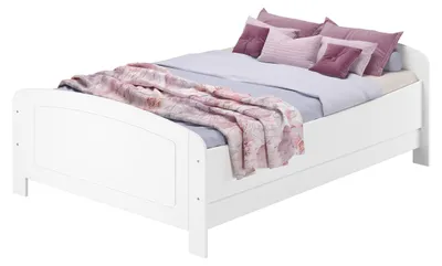Produktbild von Weißes Holzbett Seniorenbett extra hoch 160 x 200 Zubehör wählbar V-60.44W-16ohne Zubehör