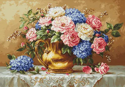 Produktbild von Luca-S Kreuzstich Stickpackung "Goldene Blüte", Zählmuster, 48x33cm