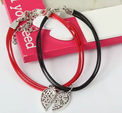 Produktbild von 2 x Armband mit Anhänger BFF forever friends Freundschaft Liebe Modell 3