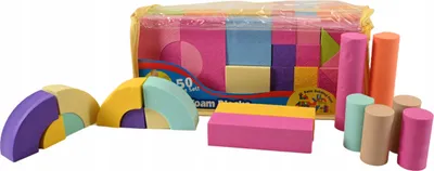 Zdjęcie produktu dla Miękkie Klocki Piankowa Dla Dzieci Puzzle Układanka Kolorowa 50 Elementów