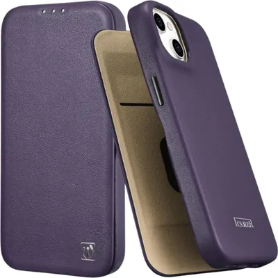 Immagine prodotto di Icarer Ce Premium Custodia Folio in pelle Iphone 14 Plus con Flap Magnetico Magsafe Viola Scuro (Wmi14220715-Dp)