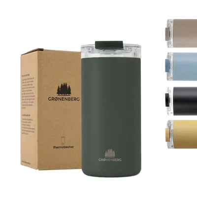 Produktbild von Groenenberg Thermobecher 473ml, forest | Kaffeebecher to go 100% Auslaufsicher | Hält mind. 4 h heiß | Coffee to go Becher aus recyceltem Edelstahl